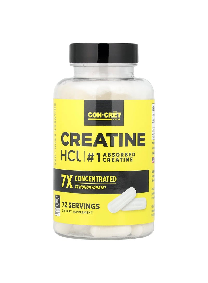 Creatine HCl, 72 Capsules (750 mg per Capsule)